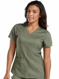 Touch by Med Couture Women's V-Neck Shirttail Solid Scrub Top 7459 V-NECK SHIRTTAIL TOP