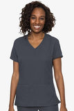 Med Couture Insight Side Pocket V-Neck Scrub Top, Black Scrub Tops, Scrub Tops, V-Neck Scrub Top - 2468 SIDE POCKET TOP