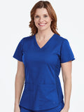 Touch by Med Couture Women's V-Neck Shirttail Solid Scrub Top 7459 V-NECK SHIRTTAIL TOP