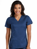 Touch by Med Couture Women's V-Neck Shirttail Solid Scrub Top 7459 V-NECK SHIRTTAIL TOP