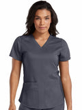 Touch by Med Couture Women's V-Neck Shirttail Solid Scrub Top 7459 V-NECK SHIRTTAIL TOP