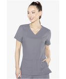 Med Couture Insight Side Pocket V-Neck Scrub Top, Black Scrub Tops, Scrub Tops, V-Neck Scrub Top - 2468 SIDE POCKET TOP